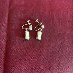 Vintage 1950’s sterling silver, abalone, screw back earrings.
